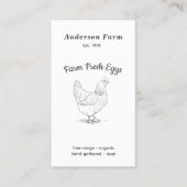Carte De Visite Oeufs frais de ferme simples avec Hen vertical (Devant)