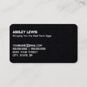 Carte De Visite Oeufs frais de la ferme de poulet (Dos)