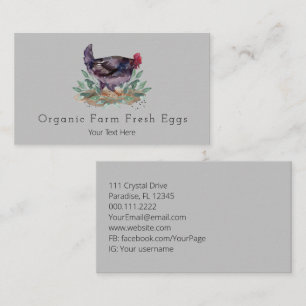 Carte De Visite Œufs frais de la ferme familiale Poulets Jardinage