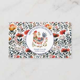 Carte De Visite Œufs frais de la ferme Poulet d'art populaire