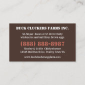 Carte De Visite Oeufs organiques de gamme libre - poulet de couche (Dos)