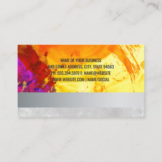 Carte De Visite Oeuvre Abstraite | Brosse (Dos)