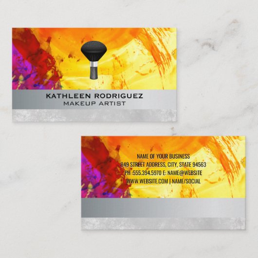 Carte De Visite Oeuvre Abstraite | Brosse (Devant / Derrière)