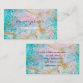 Carte De Visite Oeuvre en marbre bleu or (Devant / Derrière)