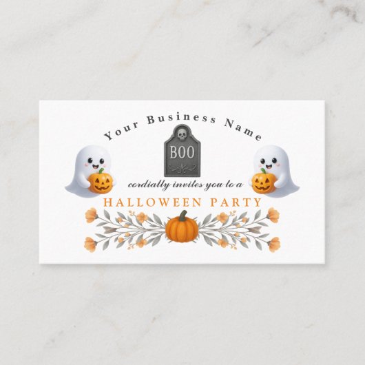 Carte De Visite Office éffrayant Halloween Party Essentials (Devant)