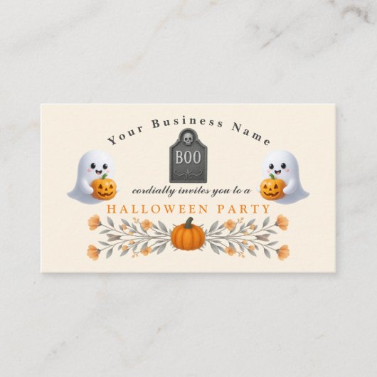 Carte De Visite Office éffrayant Halloween Party Essentials (Devant)