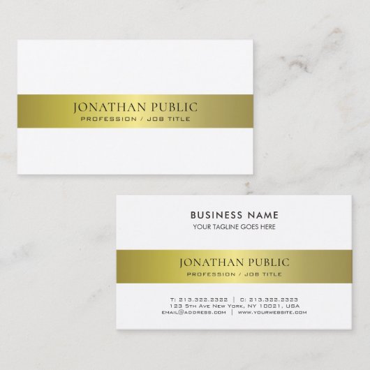 Carte De Visite Office Modern Style Procureur Directeur Plain Luxe (Devant / Derrière)