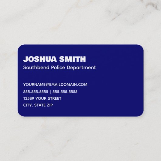 Carte De Visite Officier de police (Dos)