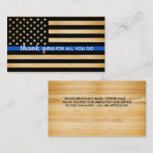 Carte De Visite Officier de police Appréciation Merci du drapeau r (Devant / Derrière)