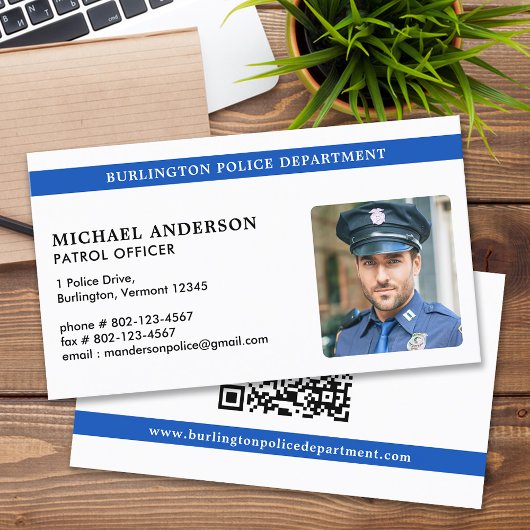 Carte De Visite Officier de police moderne photo application de la