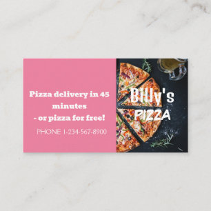 Carte De Visite Offre de réduction sur la livraison de pizza