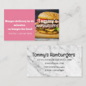 Carte De Visite Offre de remise de livraison de hamburger (Devant / Derrière)