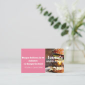 Carte De Visite Offre de remise de livraison de hamburger (Debout devant)