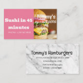 Carte De Visite Offre de remise de livraison de hamburger (Devant / Derrière)