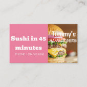 Carte De Visite Offre de remise de livraison de hamburger (Devant)