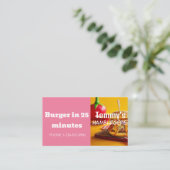 Carte De Visite Offre de remise de livraison de hamburger (Debout devant)