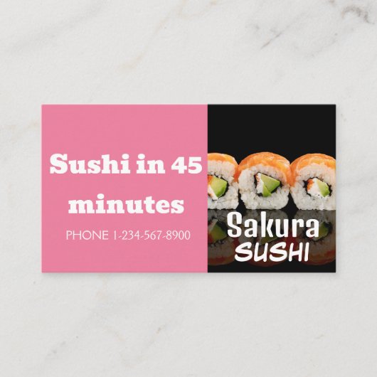 Carte De Visite Offre de remise de livraison de sushi (Devant)
