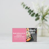 Carte De Visite Offre de remise de livraison de sushi (Debout devant)