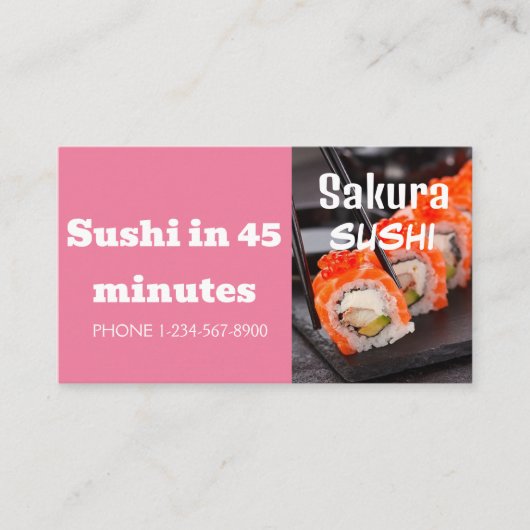 Carte De Visite Offre de remise de livraison de sushi (Devant)