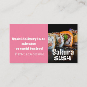 Carte De Visite Offre de remise de livraison de sushi