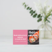 Carte De Visite Offre de remise de livraison de sushi (Debout devant)