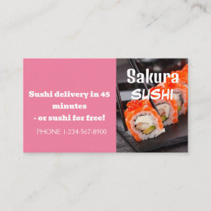 Carte De Visite Offre de remise de livraison de sushi