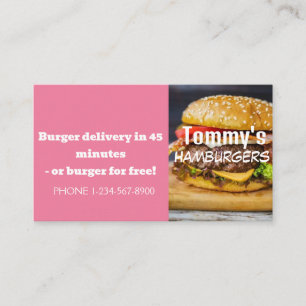 Carte De Visite Offre de remise sur la livraison de hamburgers