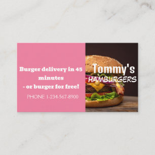 Carte De Visite Offre de remise sur la livraison de hamburgers