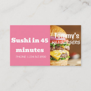 Carte De Visite Offre de remise sur la livraison de hamburgers