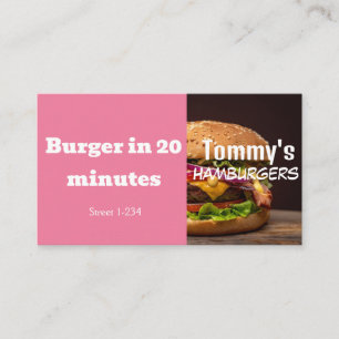 Carte De Visite Offre de remise sur la livraison de hamburgers