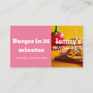 Carte De Visite Offre de remise sur la livraison de hamburgers