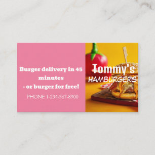 Carte De Visite Offre de remise sur la livraison de hamburgers