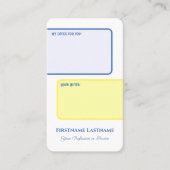 Carte De Visite Offre personnelle interactive et notes client (Devant)