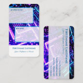 Carte De Visite Offre personnelle interactive et notes client neon (Devant / Derrière)