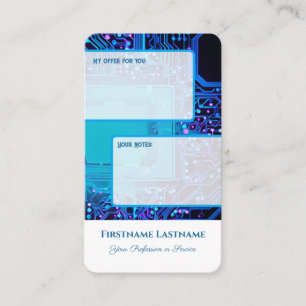Carte De Visite Offre personnelle interactive et notes client neon