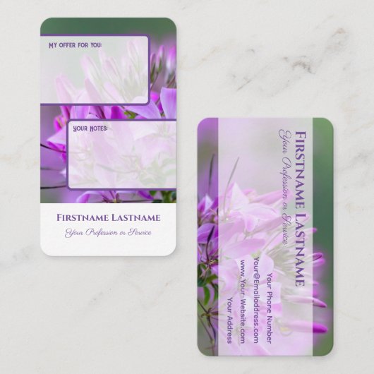 Carte De Visite Offre personnelle interactive notes des clients fl (Devant / Derrière)