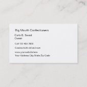 Carte De Visite Offre simple de confiserie (Dos)