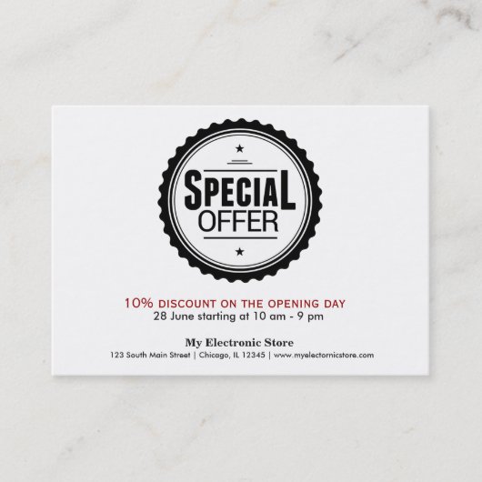 Carte De Visite Offre spéciale (Devant)