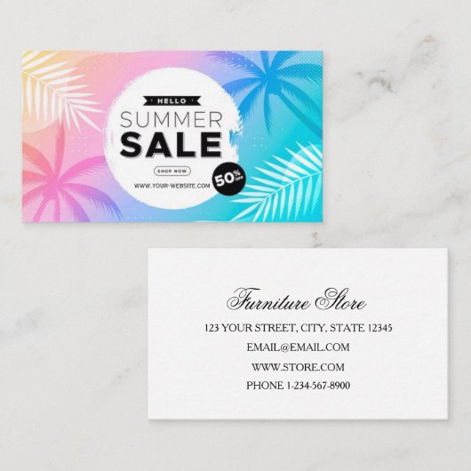 Carte De Visite Offre spéciale de vente d'été (Devant / Derrière)