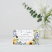 Carte De Visite Oh Babee Bumblebee Tournesol Baby Diaper Raffle (Debout devant)