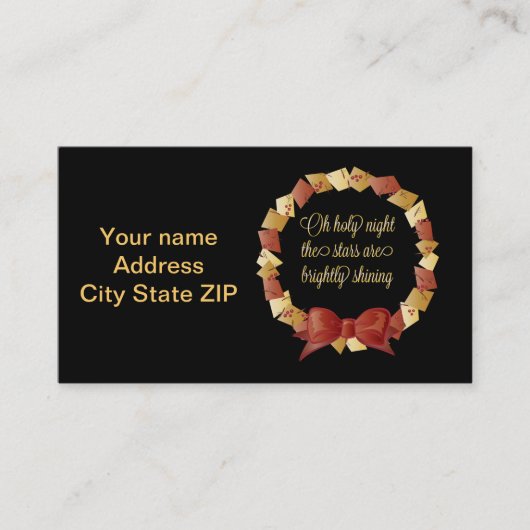 Carte De Visite Oh Holy Night Lyrics Design (Devant)