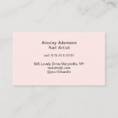 Carte De Visite Oh So Pretty Nail Artist Script Photo Pink (Dos)
