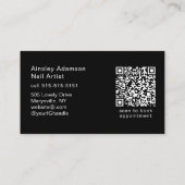 Carte De Visite Oh So Pretty Nail Artist Script Photo QR Code (Dos)