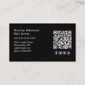 Carte De Visite Oh So Pretty Nails Photo QR Code Social Icons (Dos)