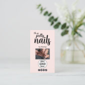 Carte De Visite Oh So Pretty Nails Rose Logo Code QR Social (Debout devant)