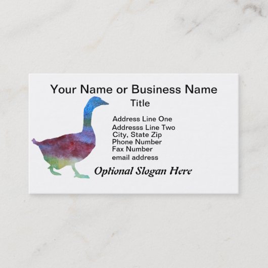 Carte De Visite Oies de Colorwashed (Devant)