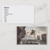 Carte De Visite Oiseau attrapant d'en haut, gravé par Matthew Dubo (Devant / Derrière)