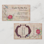 Carte De Visite Oiseau bleu sur une branche (Devant / Derrière)