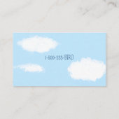 Carte De Visite Oiseau bleu sur une branche d'arbre avec ciel nuag (Dos)