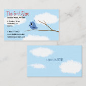 Carte De Visite Oiseau bleu sur une branche d'arbre avec ciel nuag (Devant / Derrière)